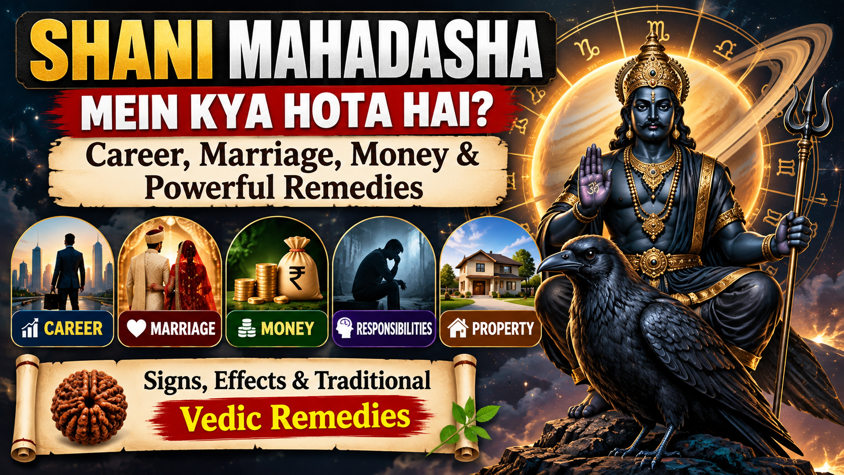 🪐 Shani Mahadasha Mein Kya Hota Hai? Career, Marriage, Money & Powerful Remedies